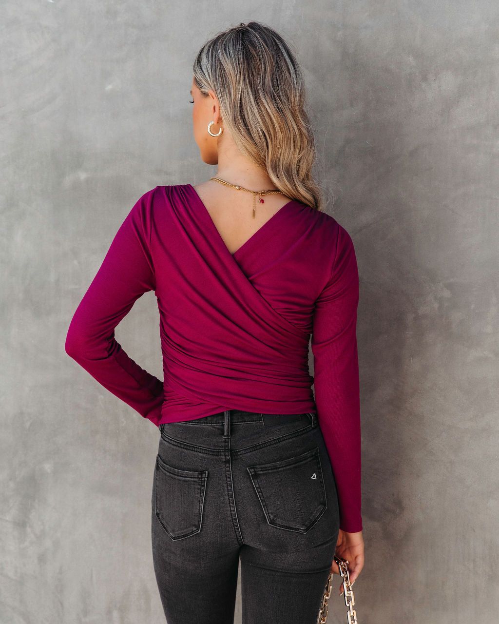 Cece Ruched Surplice Top sold by Vici product image thumbnail 4