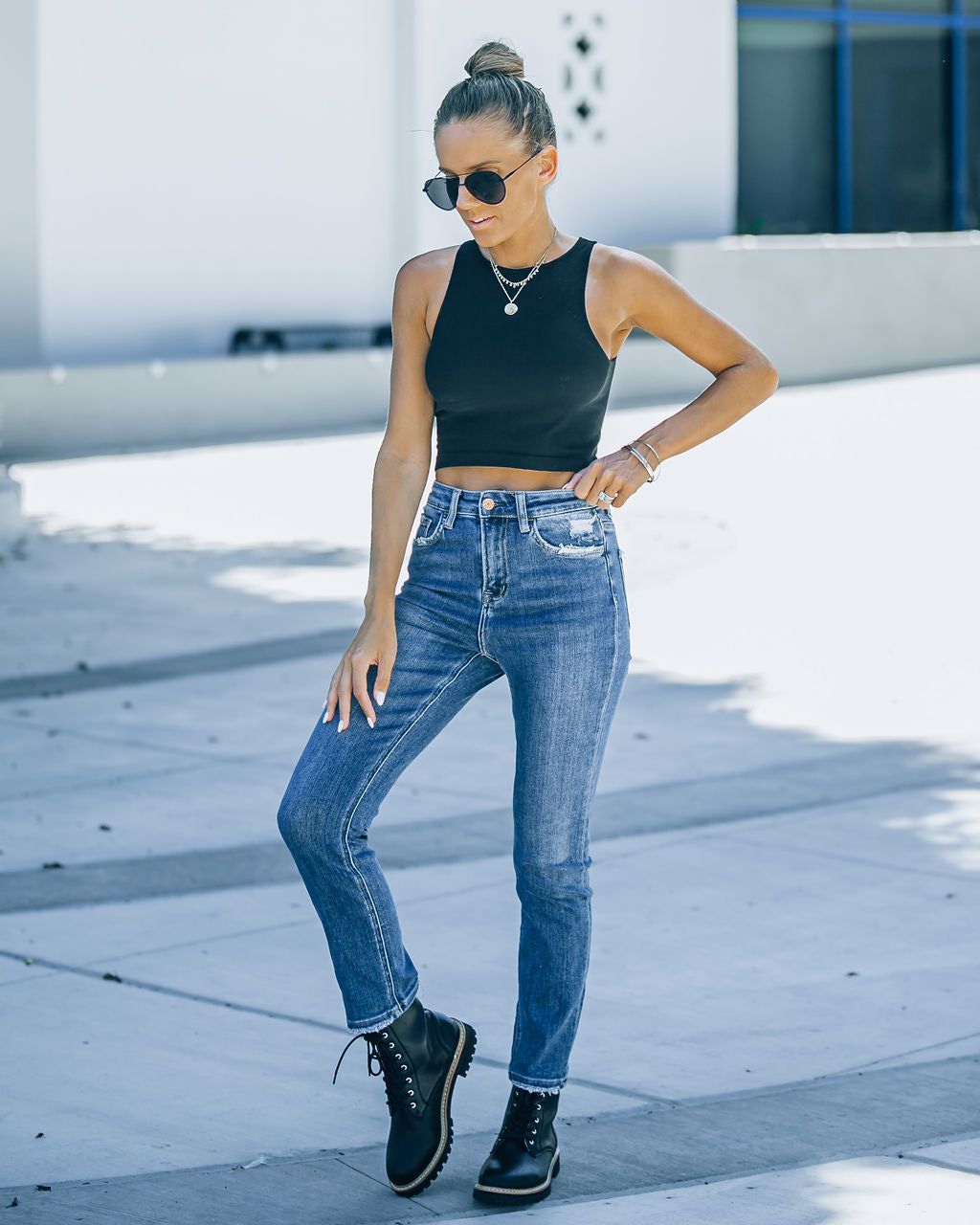 Benji High Rise Slim Straight Denim sold by Vici product image thumbnail 6