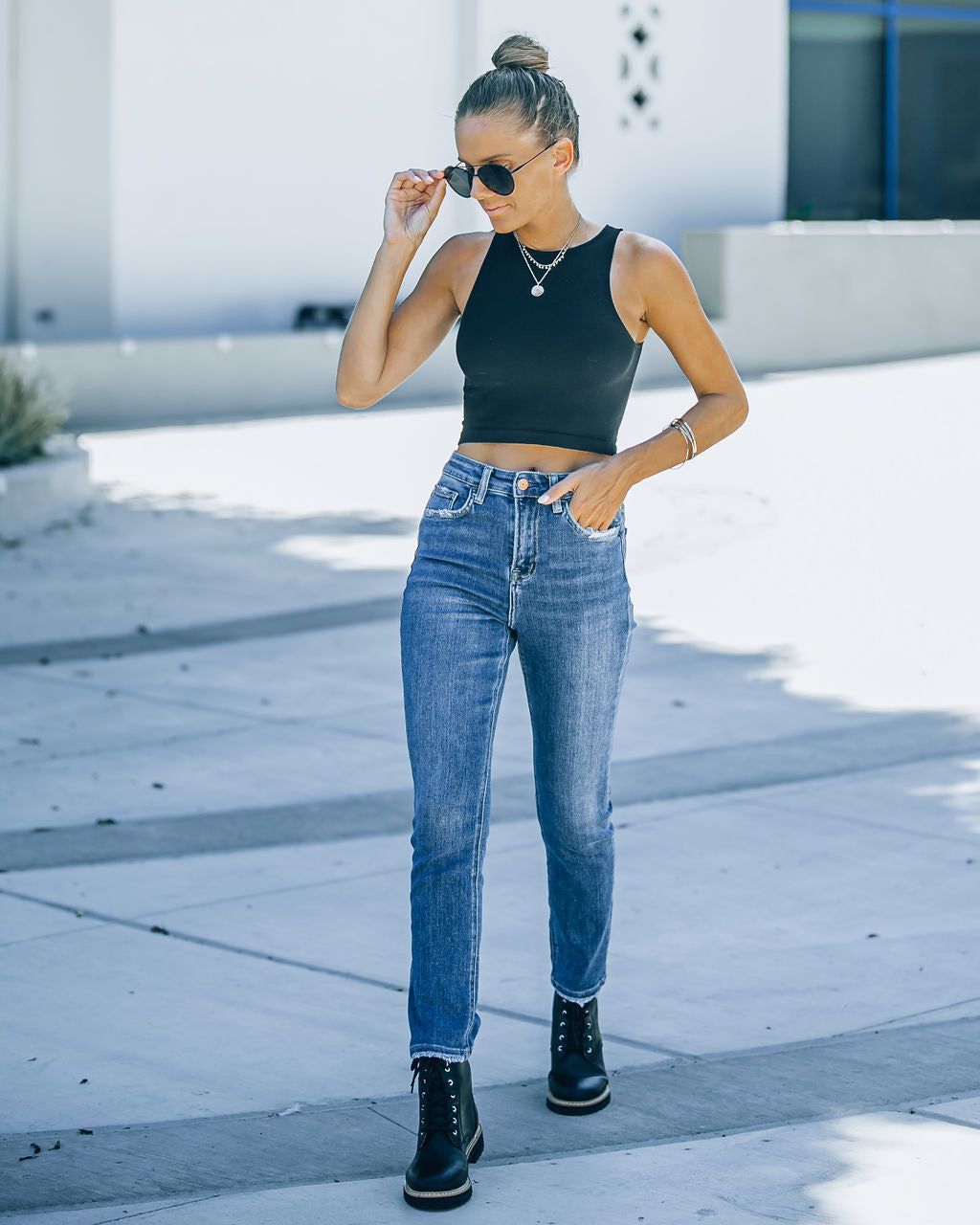 Benji High Rise Slim Straight Denim sold by Vici product image thumbnail 4