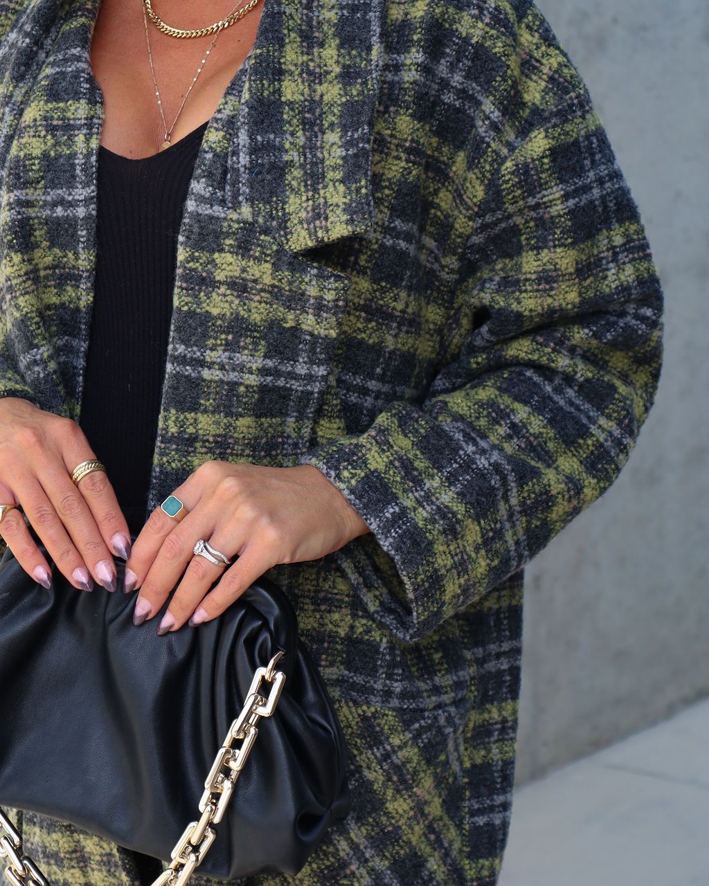 Please Stand Up Pocketed Plaid Coat sold by Vici product image thumbnail 2