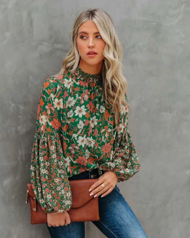 Evander Floral Balloon Sleeve Blouse - FINAL SALE sold by Vici