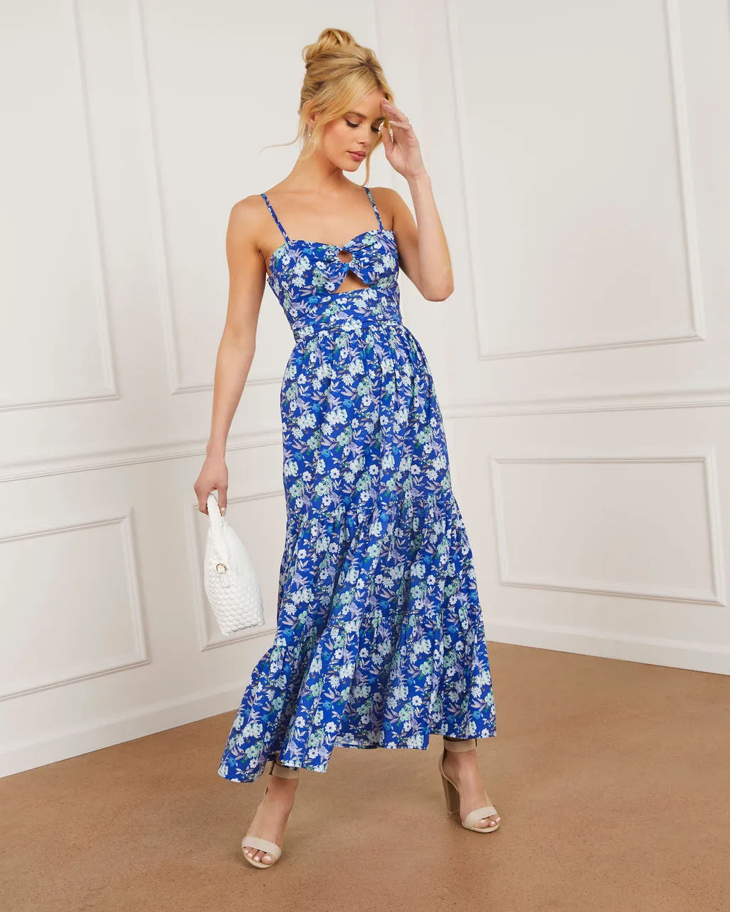 Kacey Sweetheart Tiered Midi Dress sold by Vici