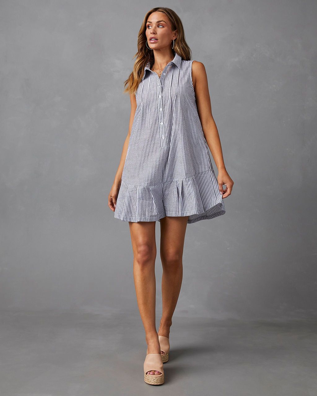 Hampton Shades Cotton Romper - Grey/White - FINAL SALE sold by Vici product image thumbnail 7