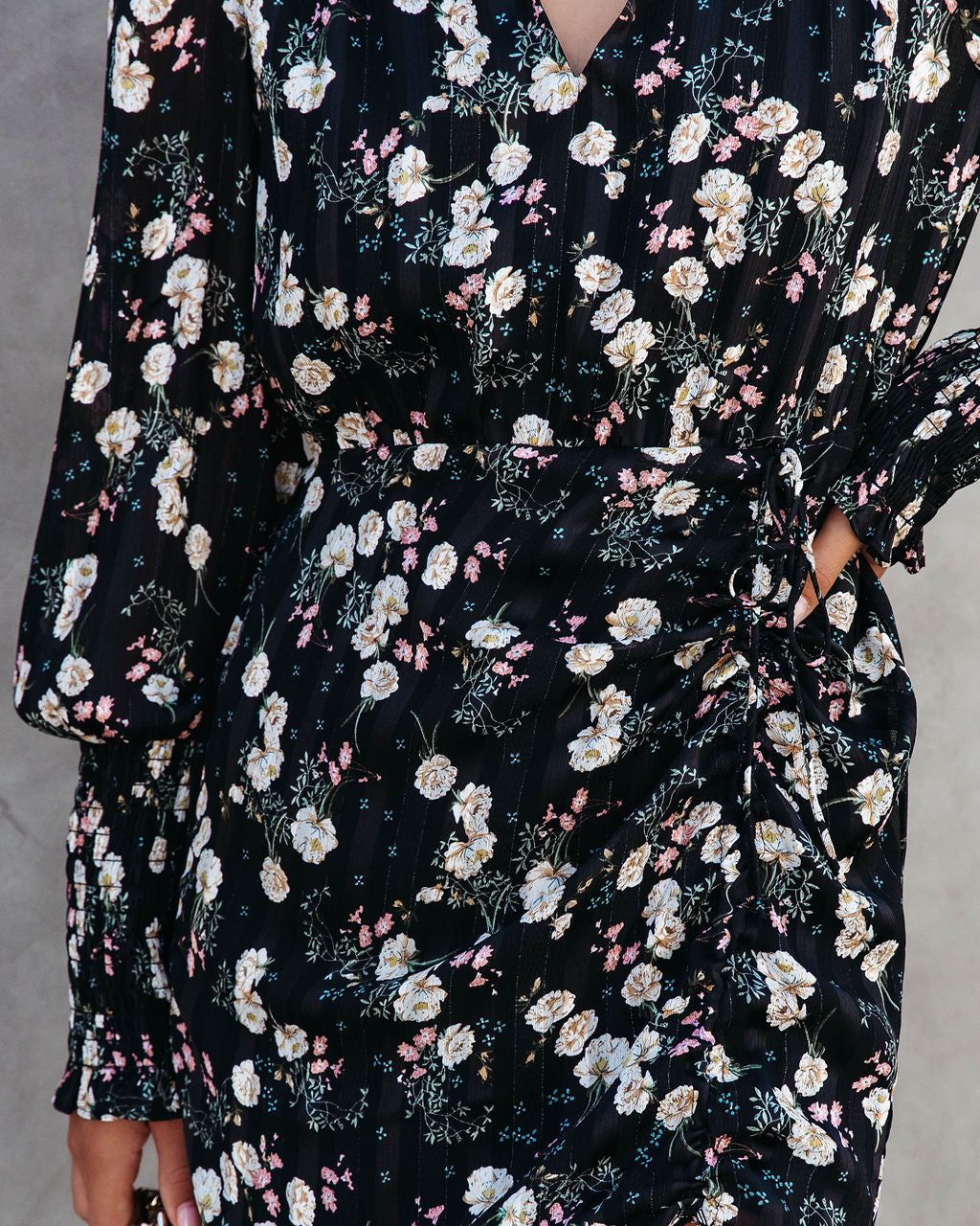 Olivia Jane Floral Chiffon Ruched Midi Dress sold by Vici product image thumbnail 2