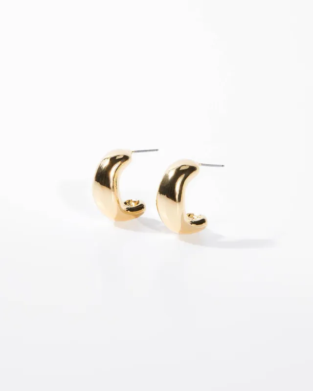 Julius Chunky Open Hoop Earrings - Gold sold by Vici