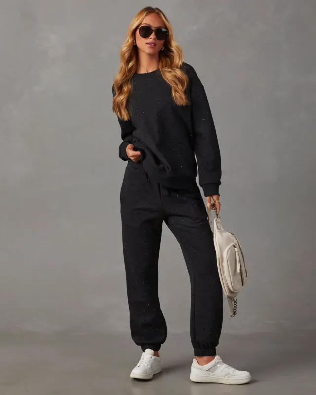 Bling Embellished Sweatpant - Black sold by Vici