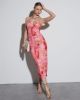 Delora Printed Mesh Strapless Midi Dress sold by Vici