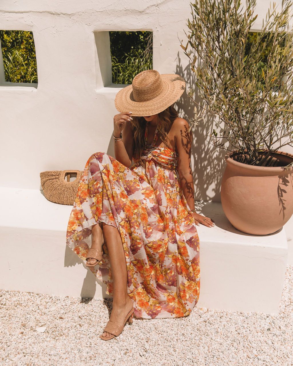 Melanie Tencel Blend Floral Halter Maxi Dress - FINAL SALE sold by Vici product image thumbnail 12