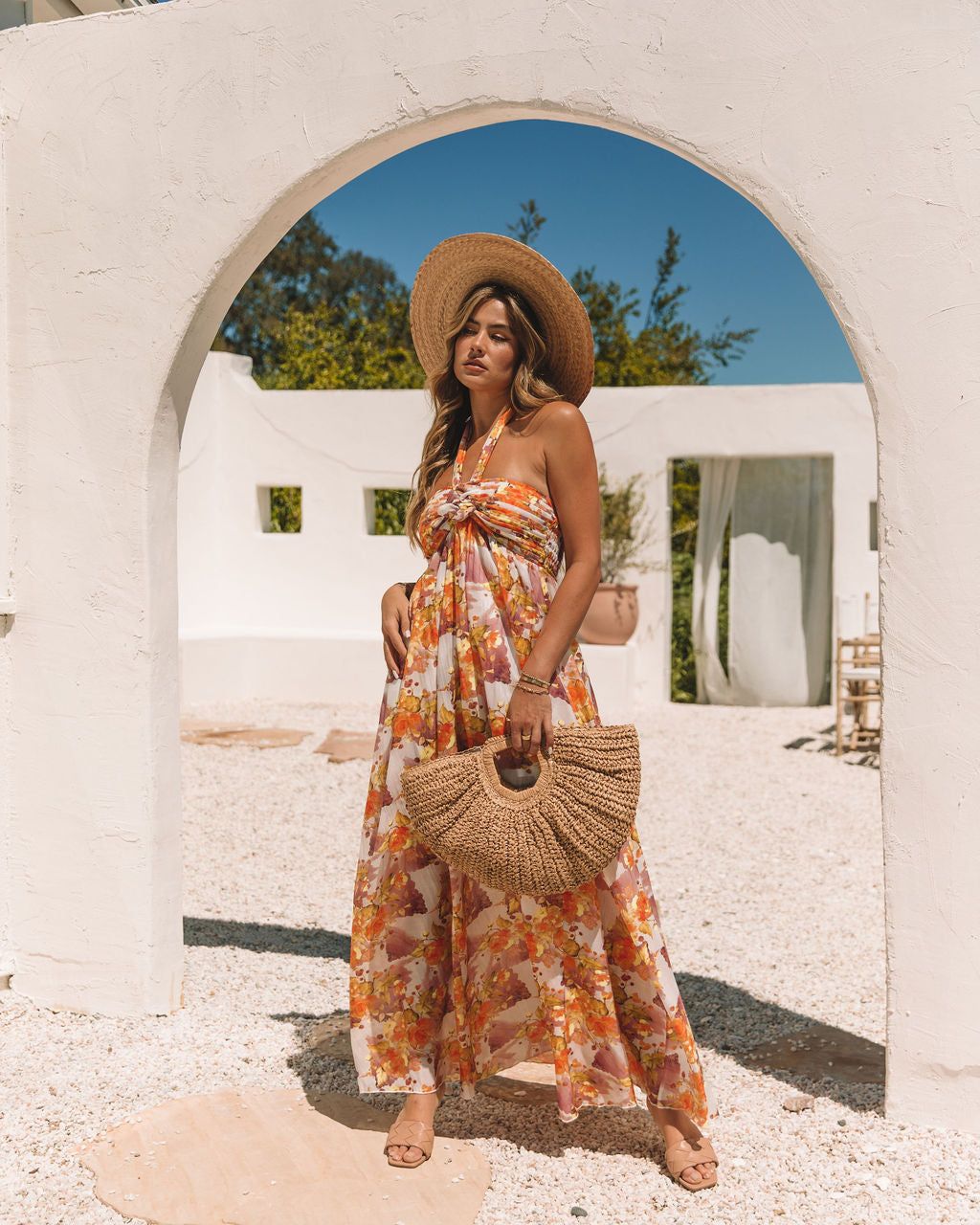 Melanie Tencel Blend Floral Halter Maxi Dress - FINAL SALE sold by Vici product image thumbnail 7