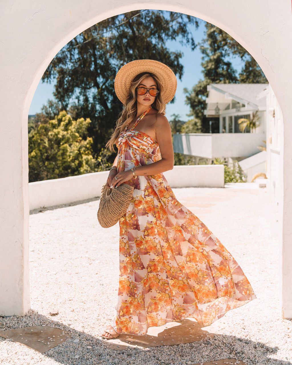 Melanie Tencel Blend Floral Halter Maxi Dress - FINAL SALE sold by Vici product image thumbnail 5