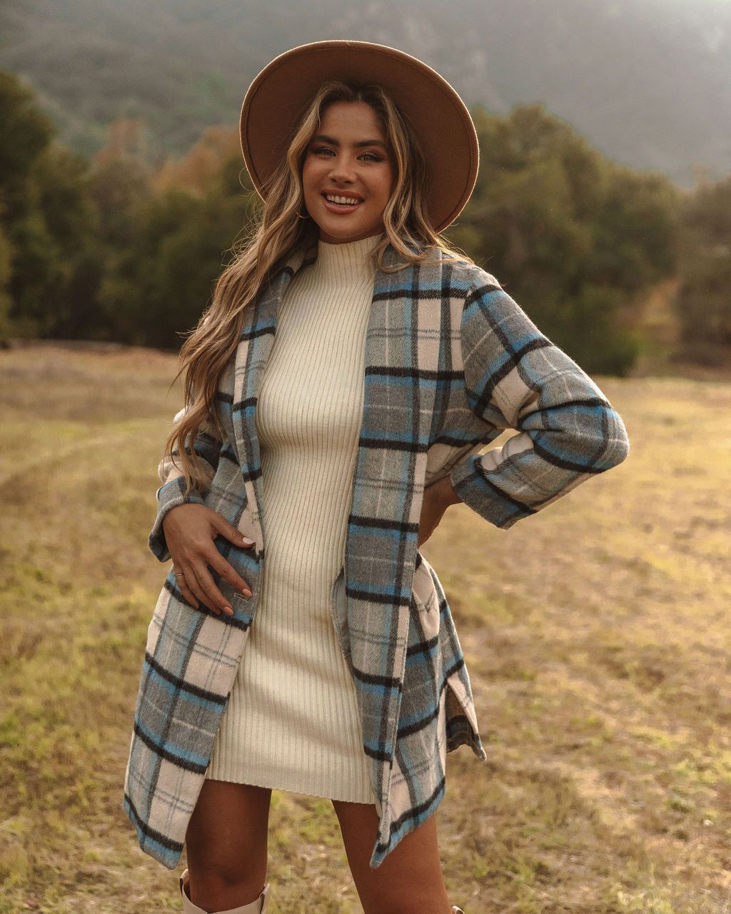 Igloo Pocketed Plaid Coat - Blue - FINAL SALE sold by Vici product image thumbnail 6