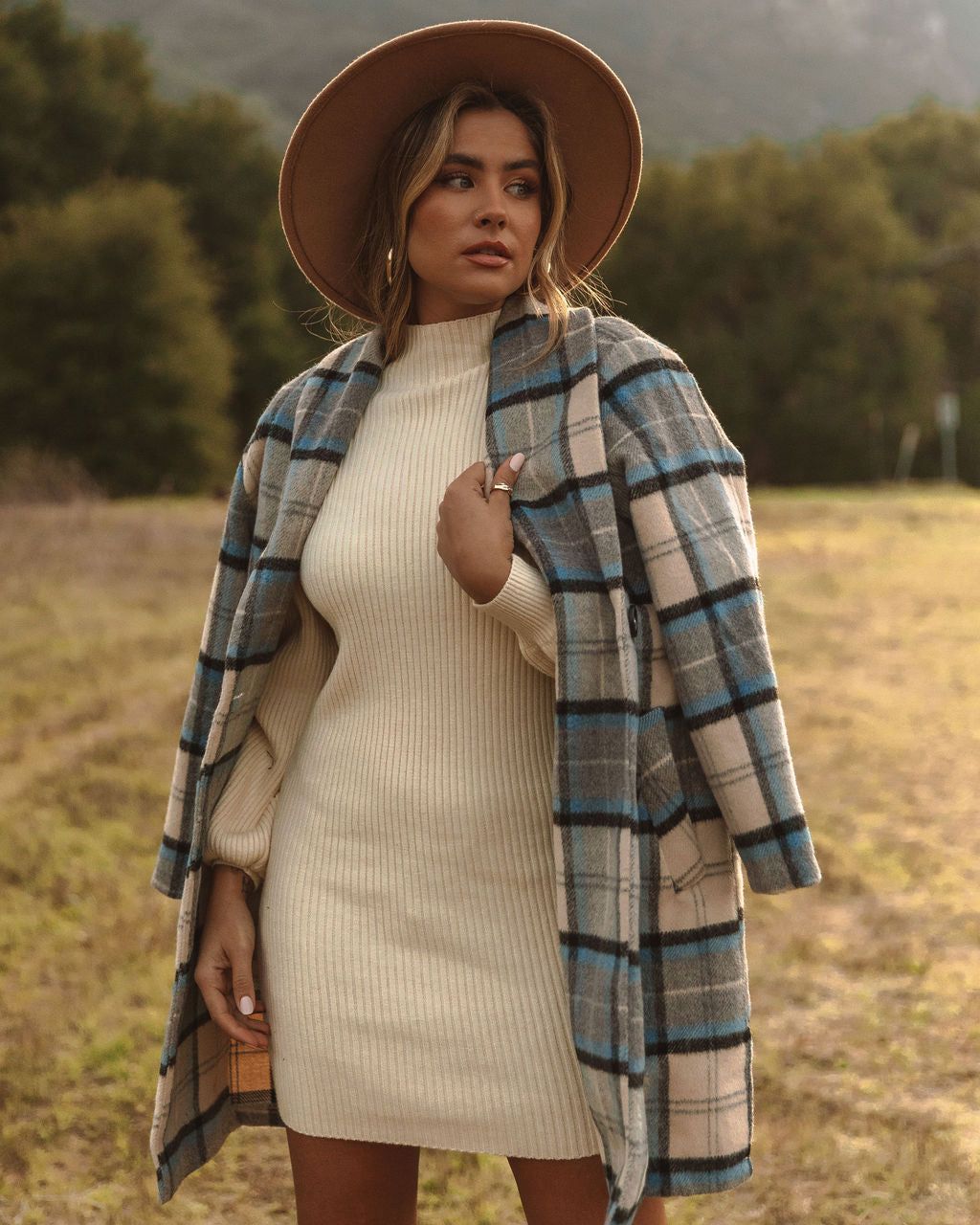 Igloo Pocketed Plaid Coat - Blue - FINAL SALE sold by Vici product image thumbnail 3