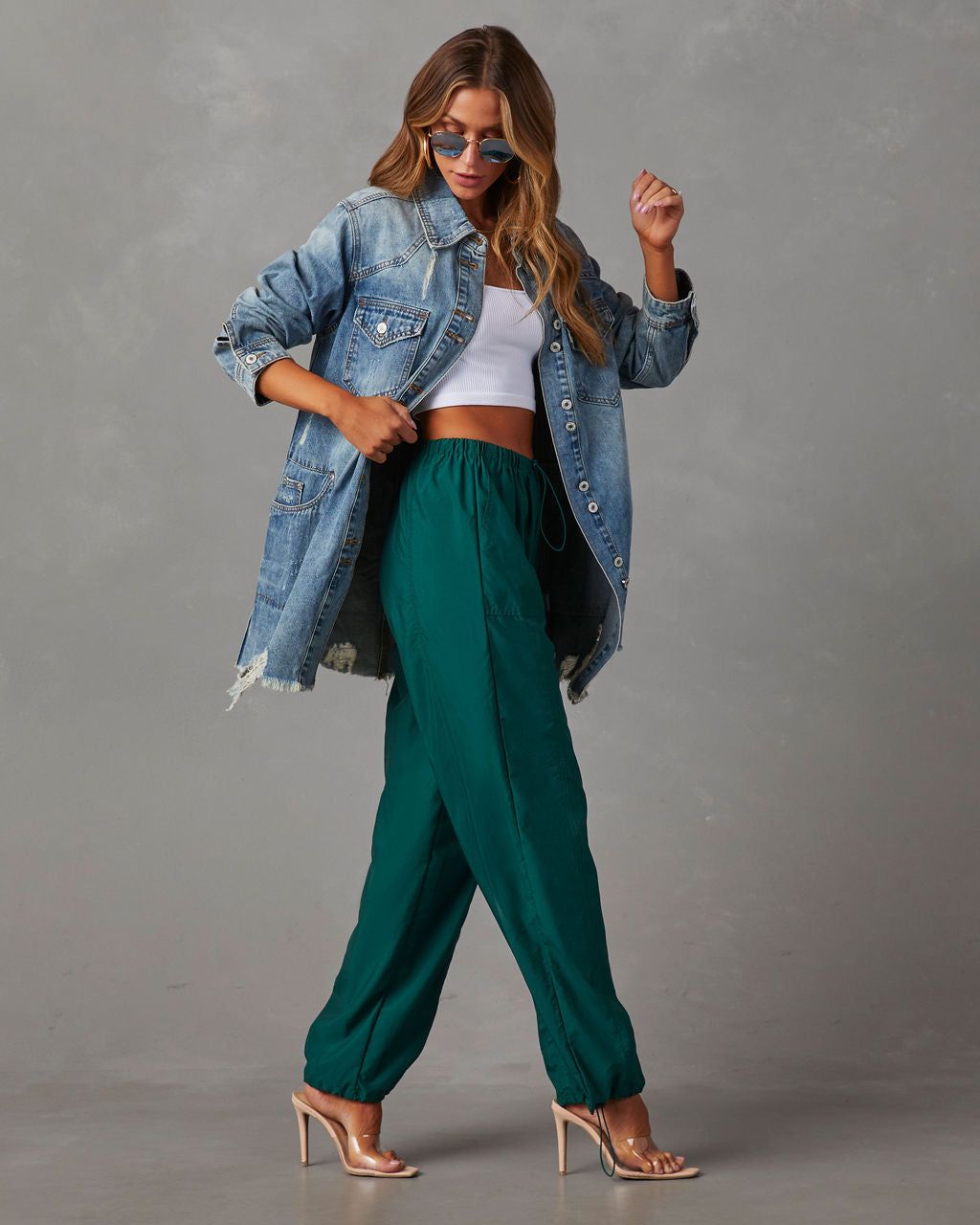 Cowen Distressed Denim Shacket sold by Vici product image thumbnail 3