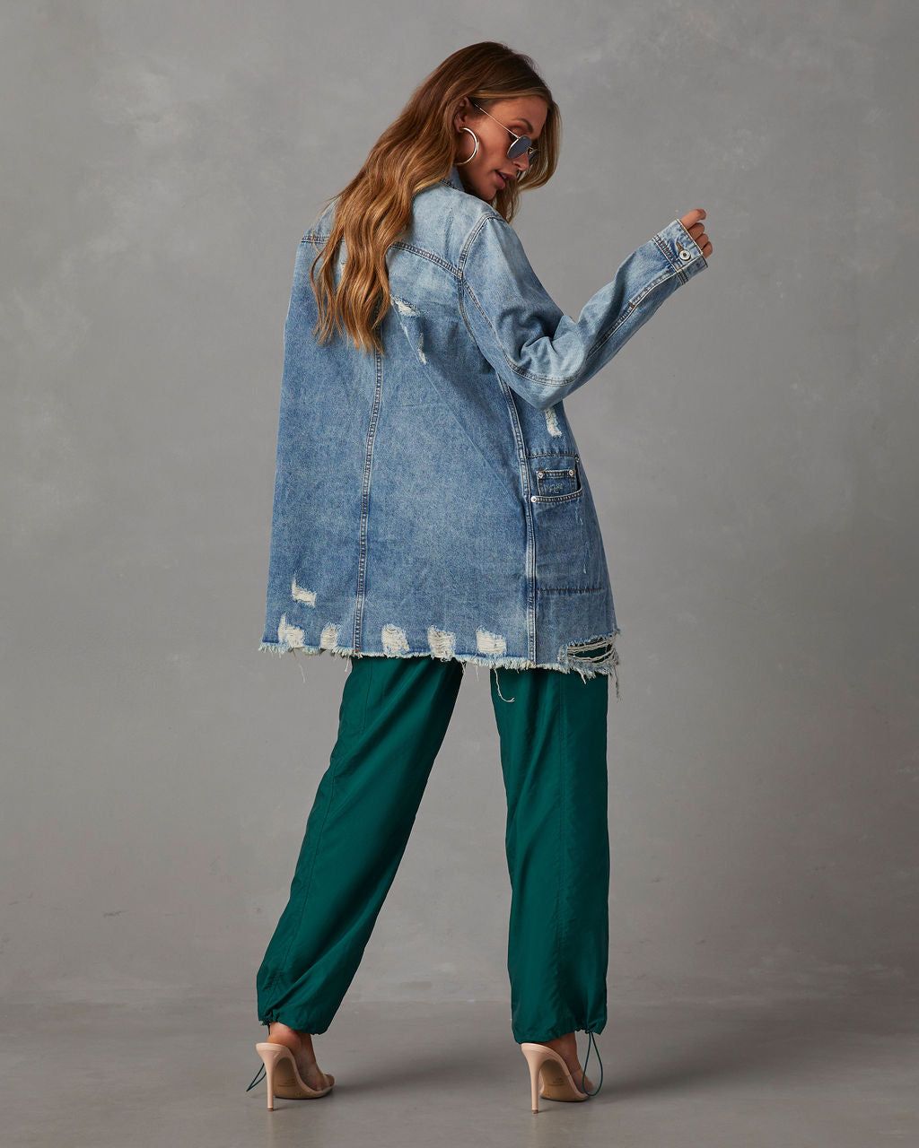Cowen Distressed Denim Shacket sold by Vici product image thumbnail 2