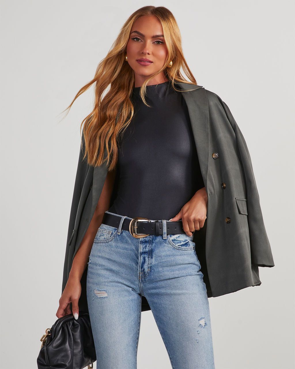 Lisa Matte Seamless High Neck Bodysuit sold by Vici product image thumbnail 2