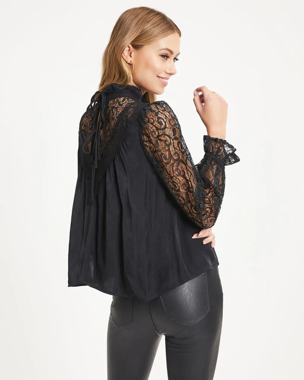 Down Memory Lane Lace Contrast Top sold by Vici product image thumbnail 4