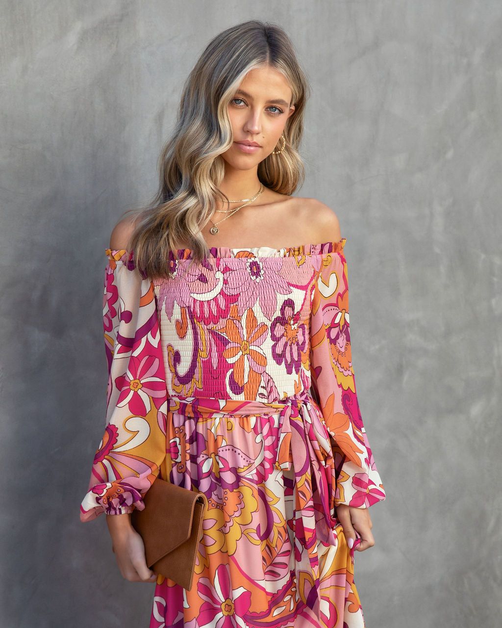 Zoey Floral Off The Shoulder Maxi Dress - FINAL SALE sold by Vici product image thumbnail 2