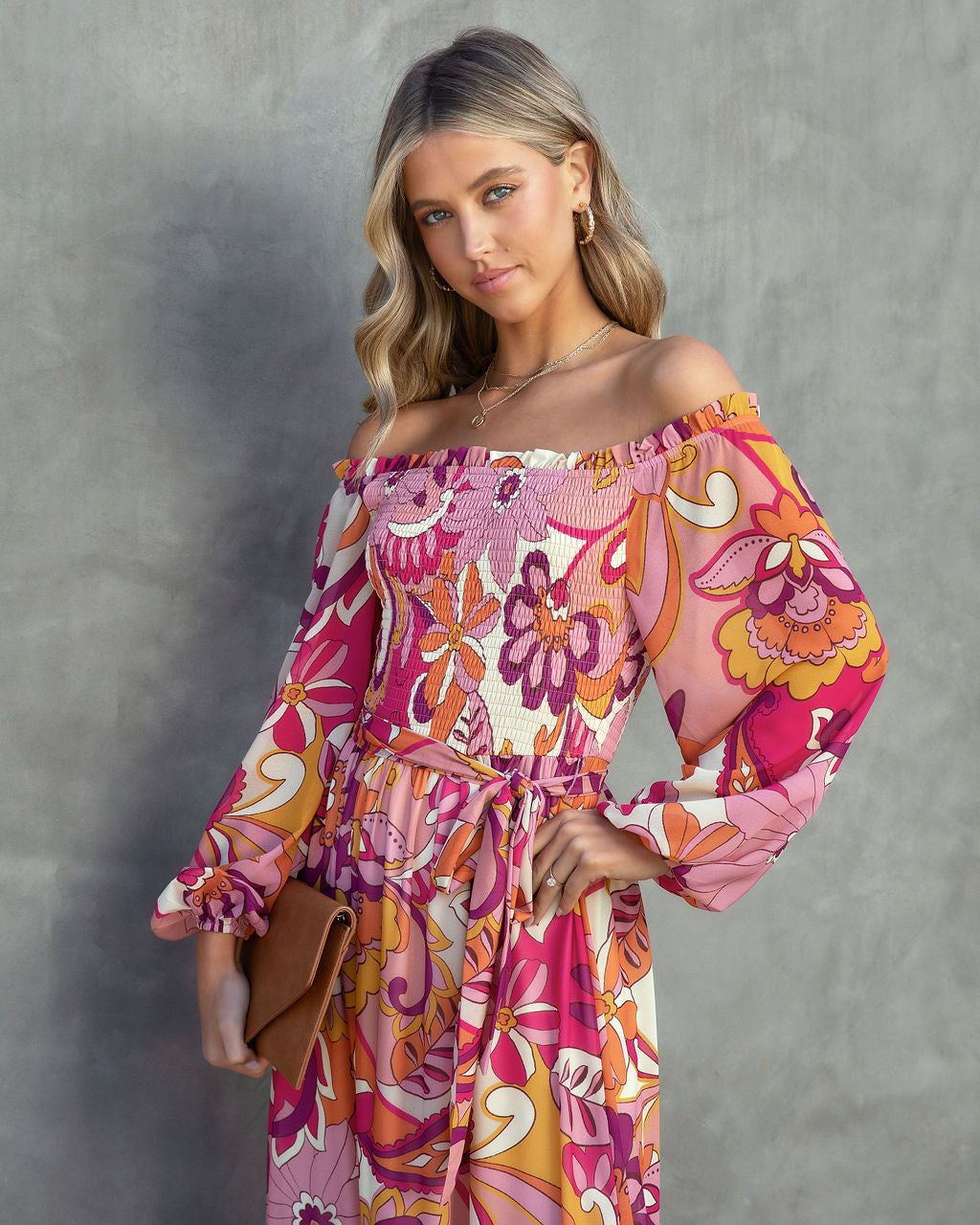 Zoey Floral Off The Shoulder Maxi Dress - FINAL SALE sold by Vici product image thumbnail 7