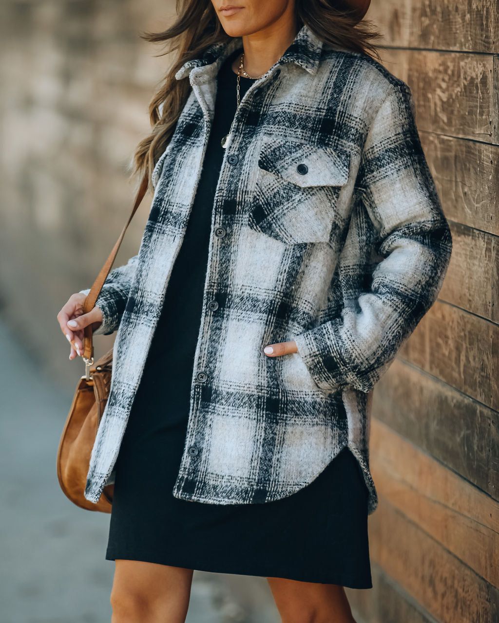 Chandra Pocketed Plaid Shacket - FINAL SALE sold by Vici product image thumbnail 3