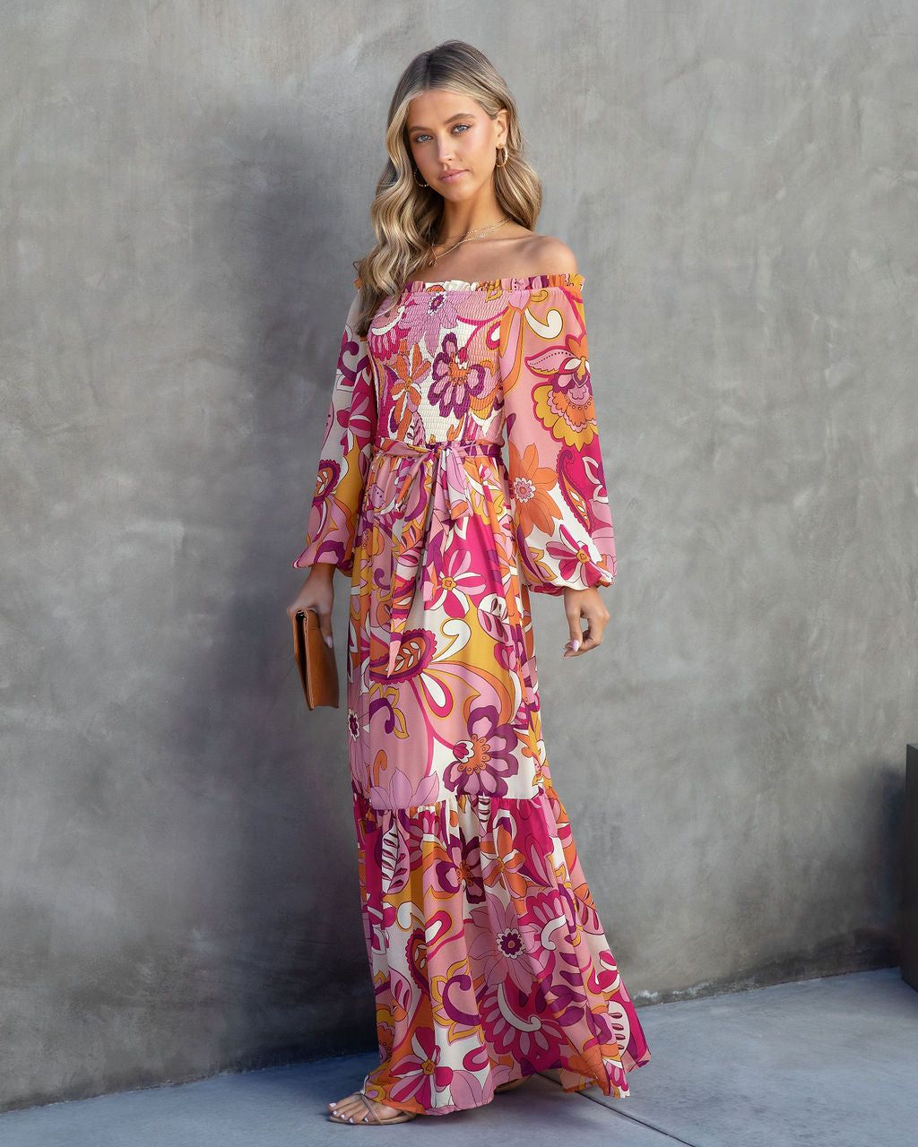Zoey Floral Off The Shoulder Maxi Dress - FINAL SALE sold by Vici product image thumbnail 6