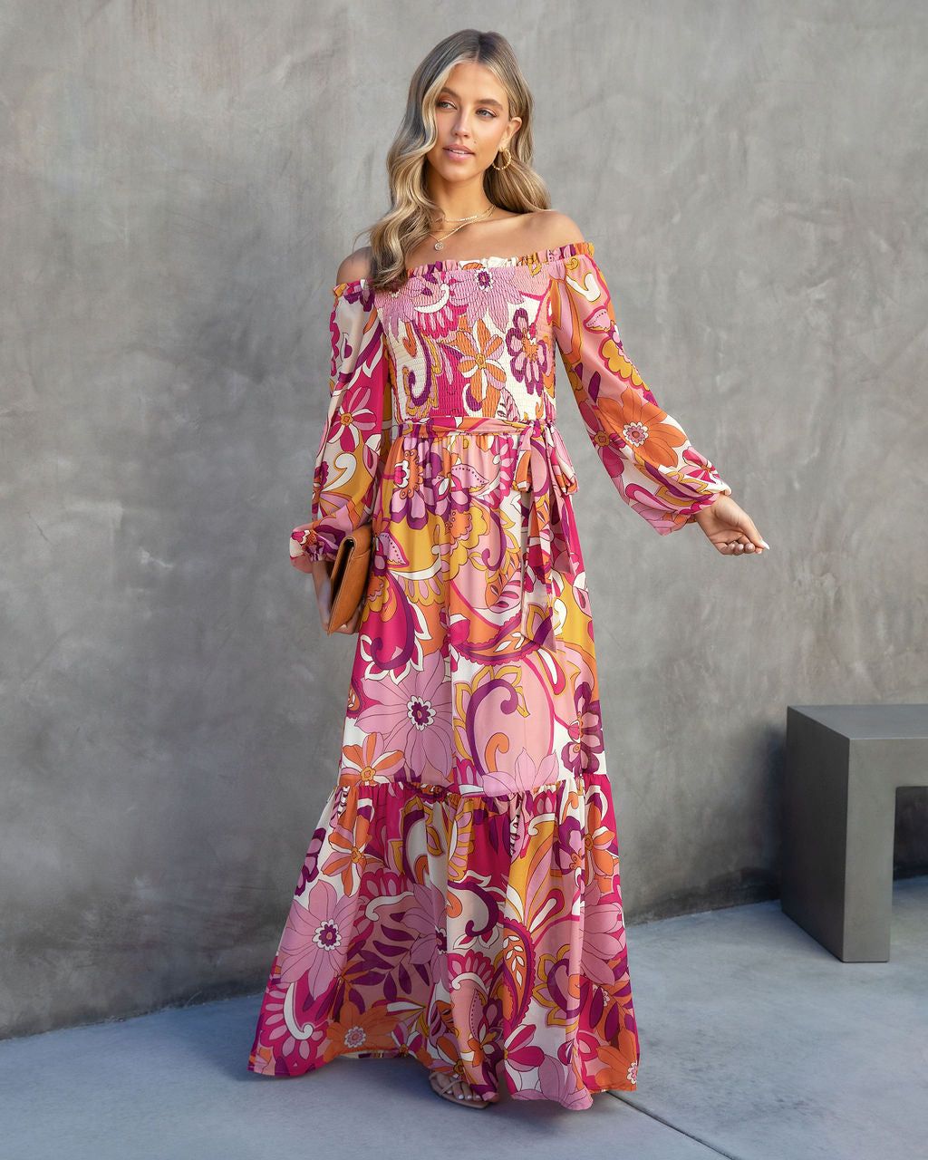 Zoey Floral Off The Shoulder Maxi Dress - FINAL SALE sold by Vici