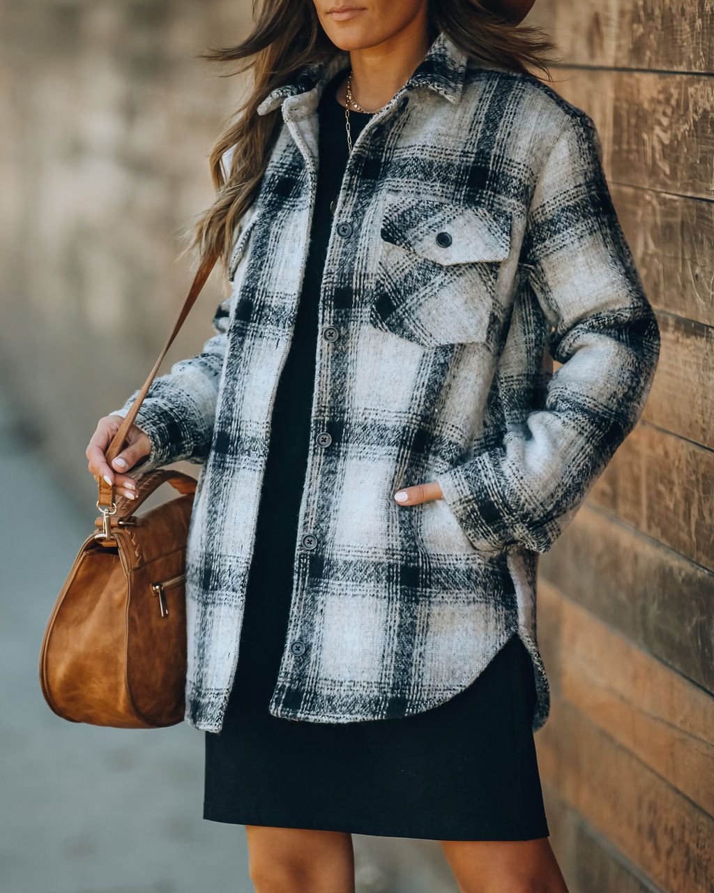 Chandra Pocketed Plaid Shacket - FINAL SALE sold by Vici product image thumbnail 8