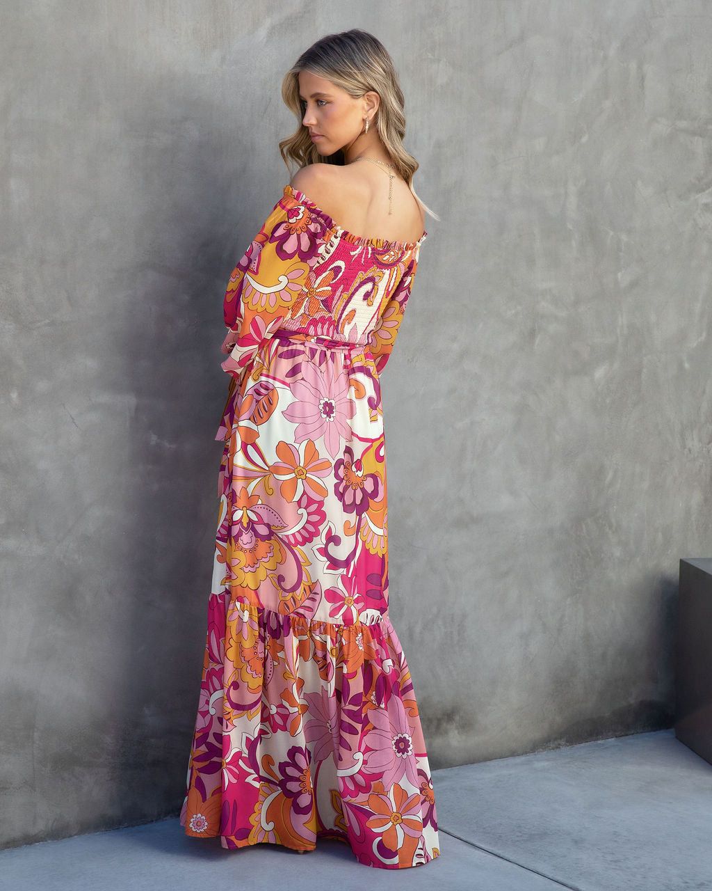 Zoey Floral Off The Shoulder Maxi Dress - FINAL SALE sold by Vici product image thumbnail 5