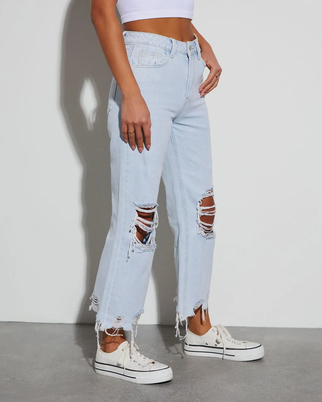 Alley Distressed Crop Kick Flare Jeans sold by Vici product image thumbnail 3