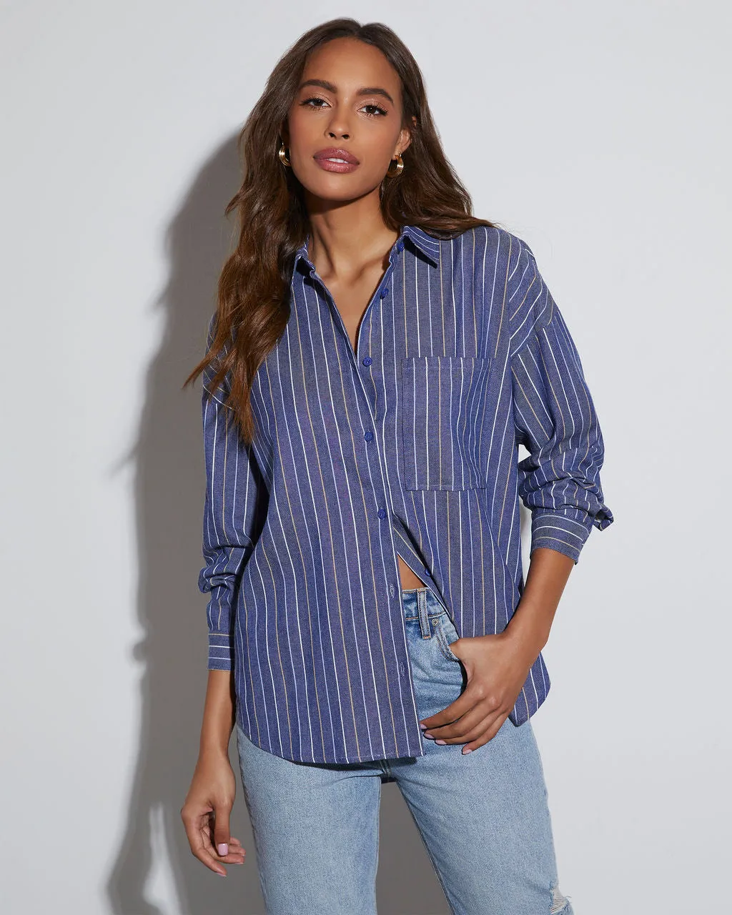 Wilson Striped Button Down Top sold by Vici product image thumbnail 2