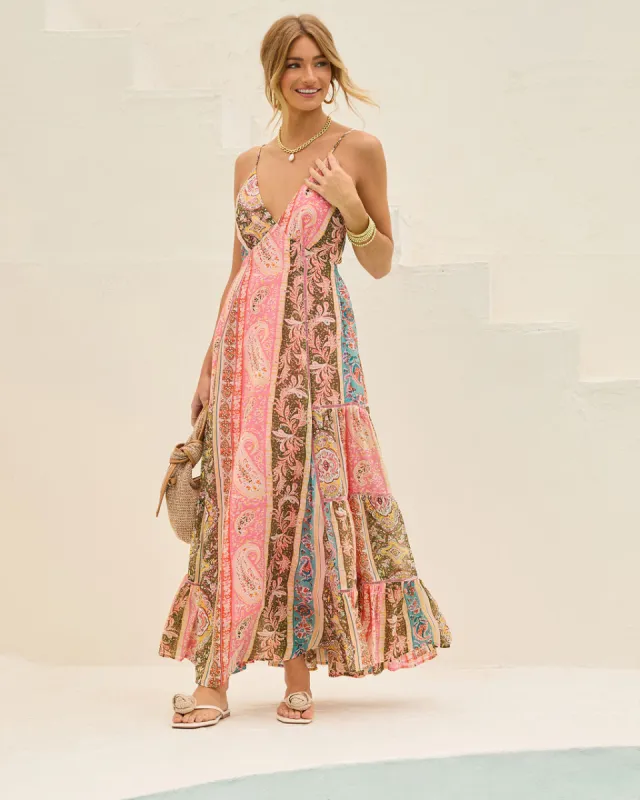 Emilie Border Print Maxi Dress sold by Vici