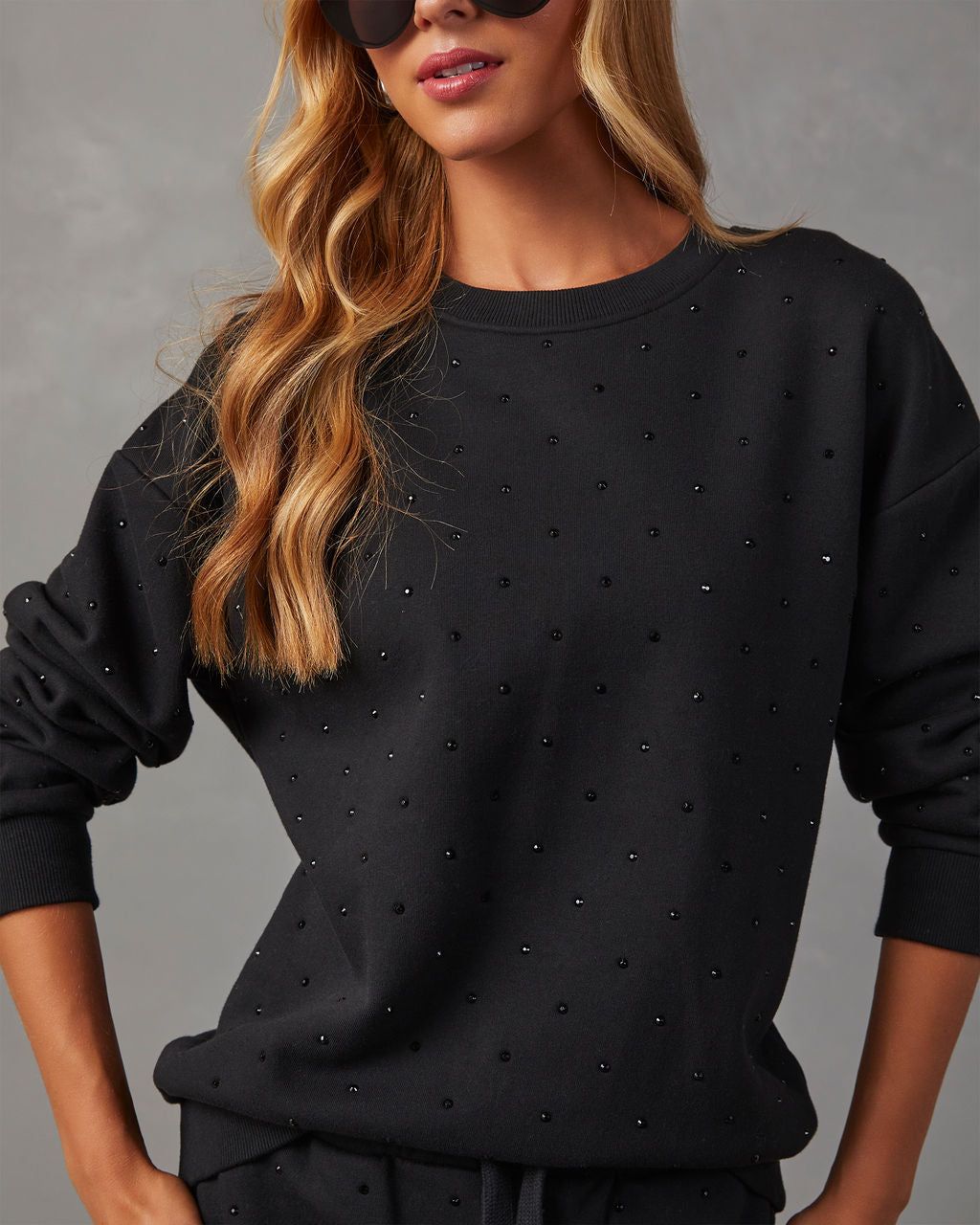 Bling Oversized Embellished Sweatshirt sold by Vici product image thumbnail 5