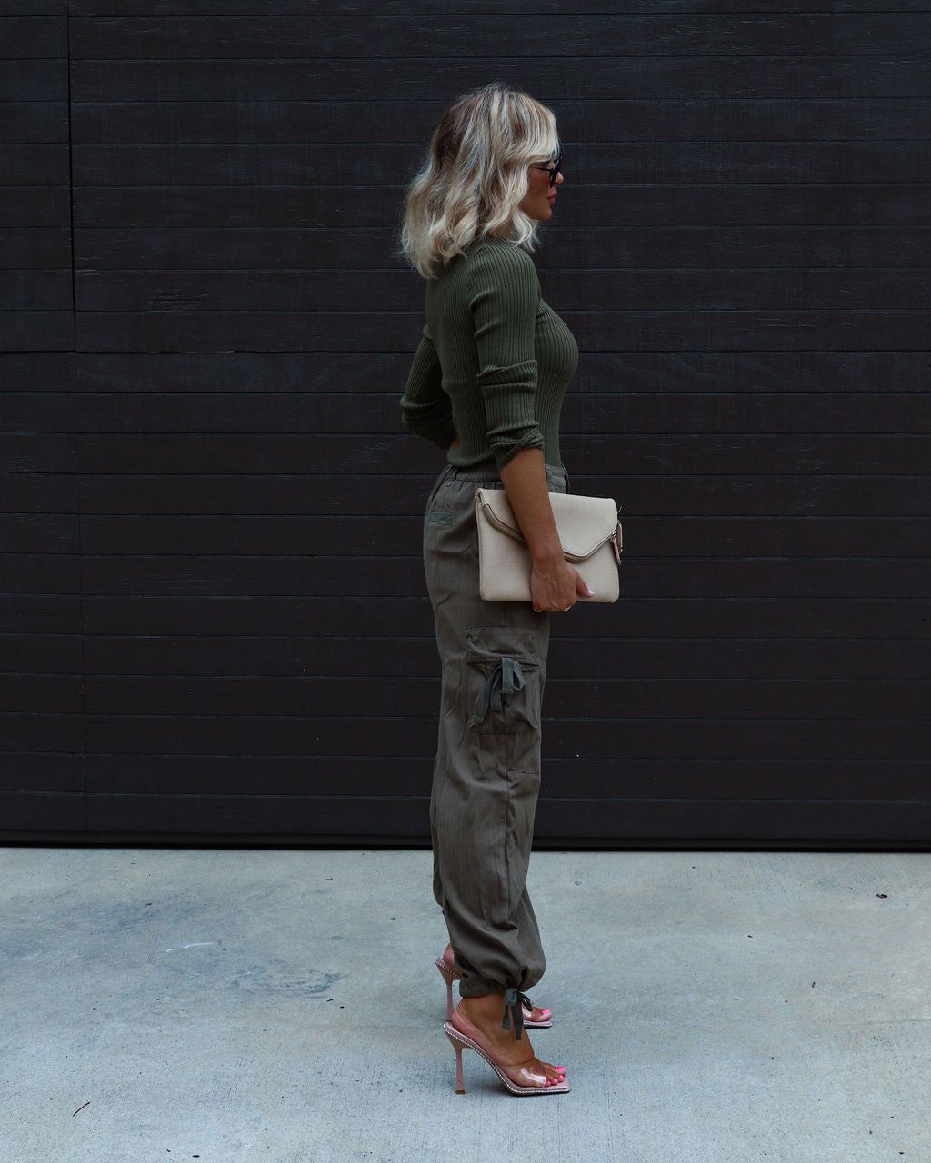 Montclair Cutout Ribbed Knit Sweater Top - Olive sold by Vici product image thumbnail 5