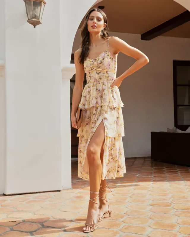 Sweetest Goodbye Floral Tiered Midi Dress - FINAL SALE sold by Vici