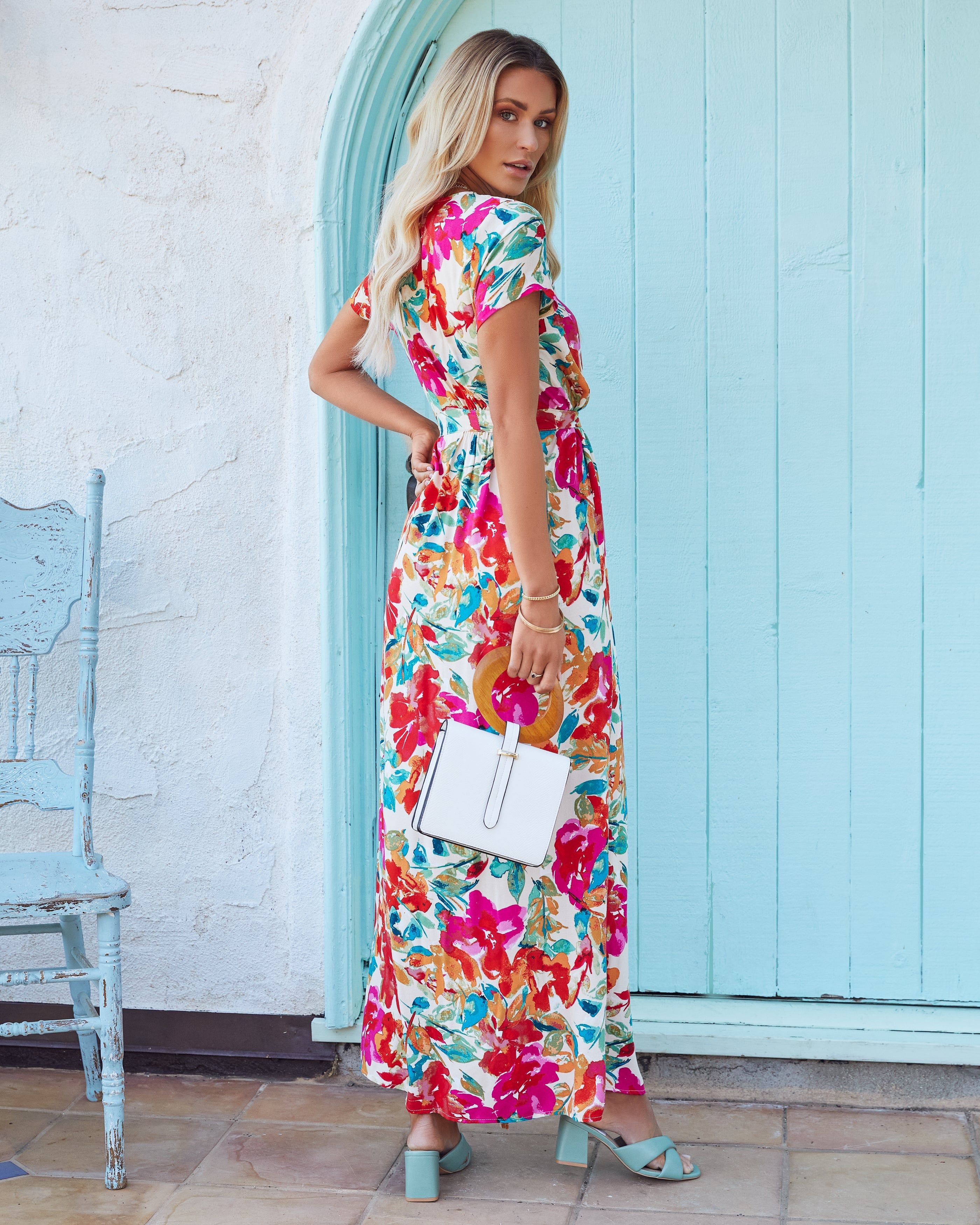 What In Carnation Bardot Wrap Maxi Dress sold by Vici product image thumbnail 2