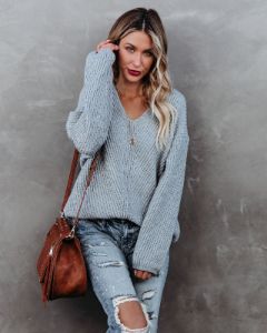 Repeat After Me Knit Sweater - Heather Grey - FINAL SALE sold by Vici