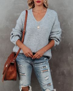 Repeat After Me Knit Sweater - Heather Grey - FINAL SALE sold by Vici
