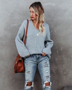 Repeat After Me Knit Sweater - Heather Grey - FINAL SALE sold by Vici