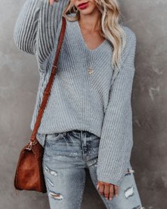 Repeat After Me Knit Sweater - Heather Grey - FINAL SALE sold by Vici