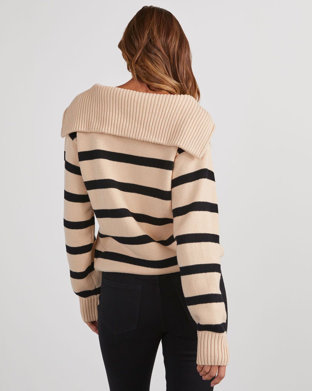 Oakley Cotton Striped Knit Pullover Sweater - Tan sold by Vici product image thumbnail 4