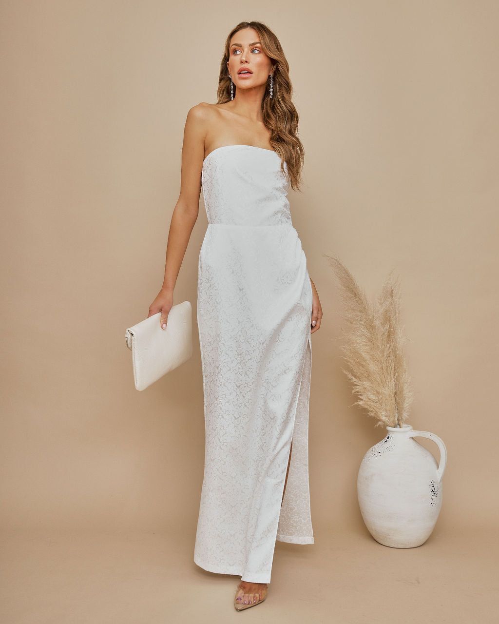 Galia Embossed Strapless Maxi Dress sold by Vici product image thumbnail 6