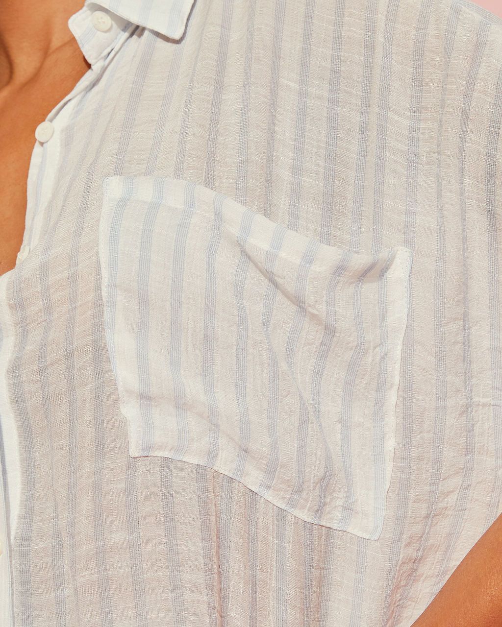 Asana Woven Button Down Top - Stripe - FINAL SALE sold by Vici product image thumbnail 3