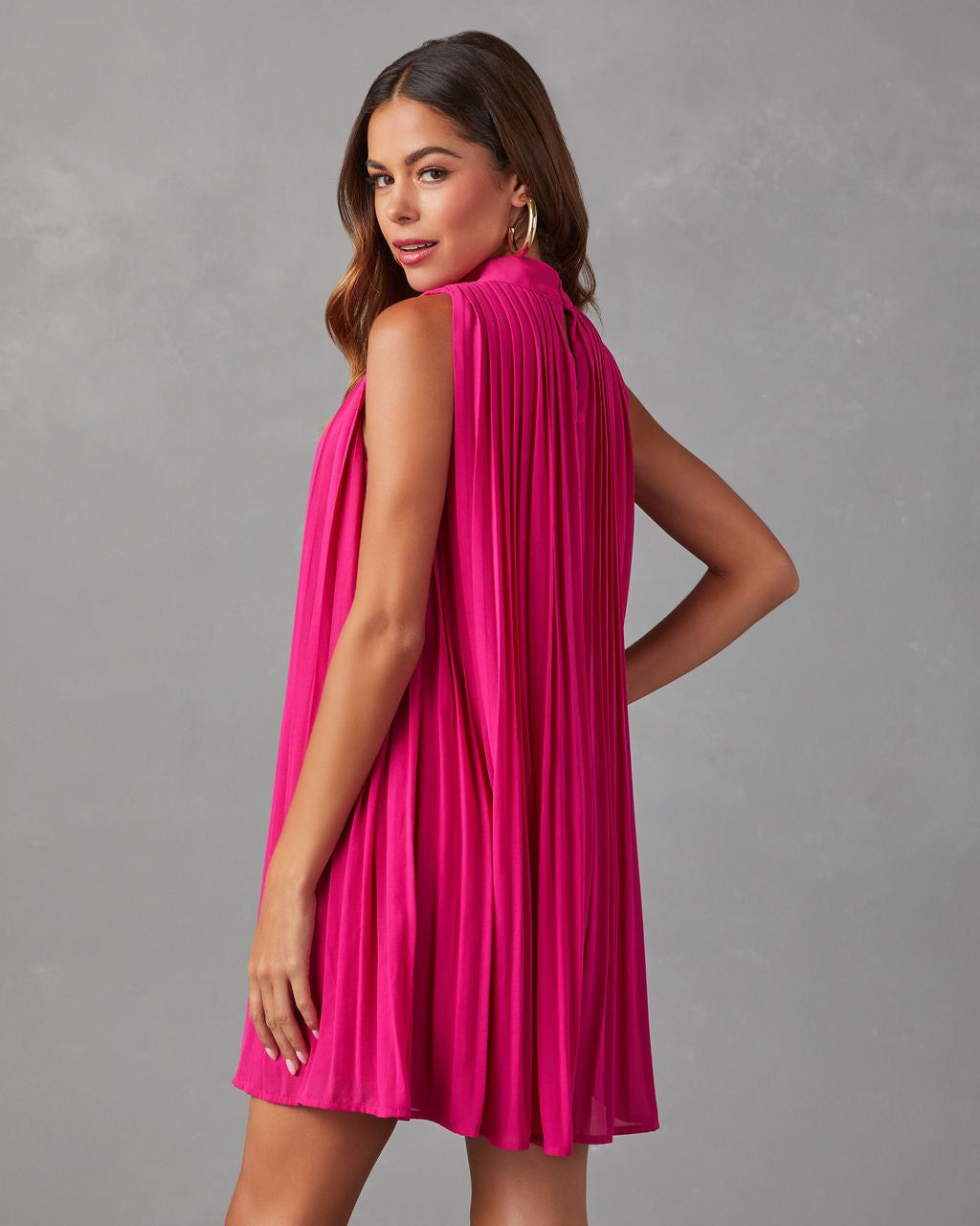 Somerset Pleated Sleeveless Romper - Berry - FINAL SALE sold by Vici product image thumbnail 2