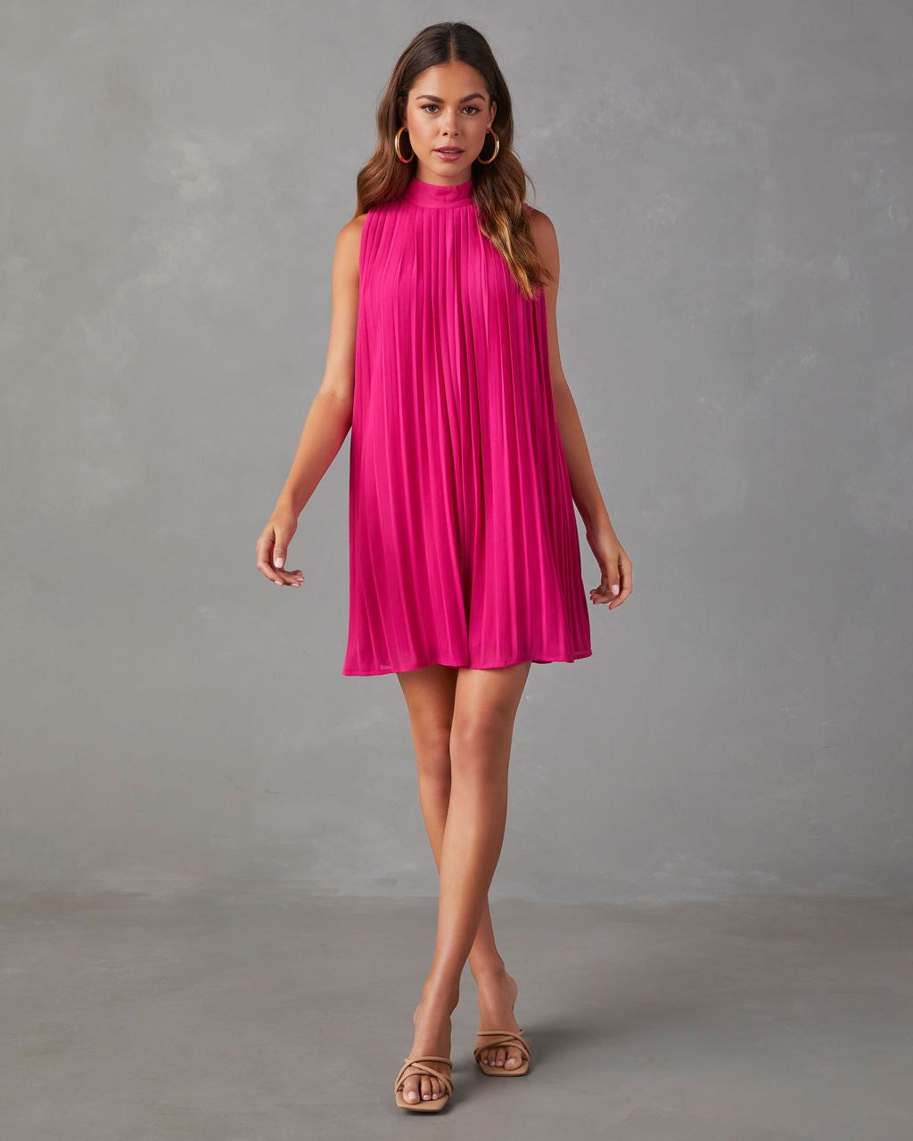 Somerset Pleated Sleeveless Romper - Berry - FINAL SALE sold by Vici product image thumbnail 4