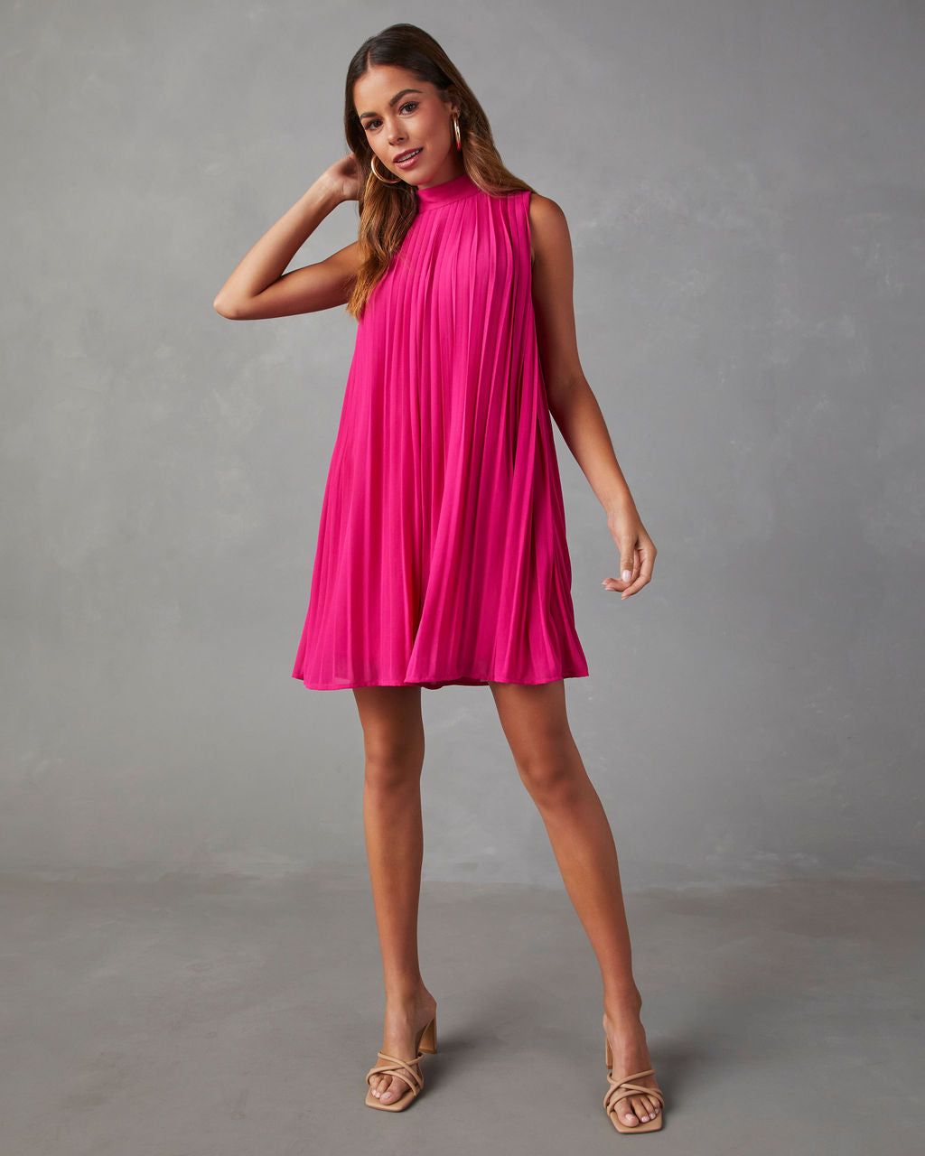 Somerset Pleated Sleeveless Romper - Berry - FINAL SALE sold by Vici