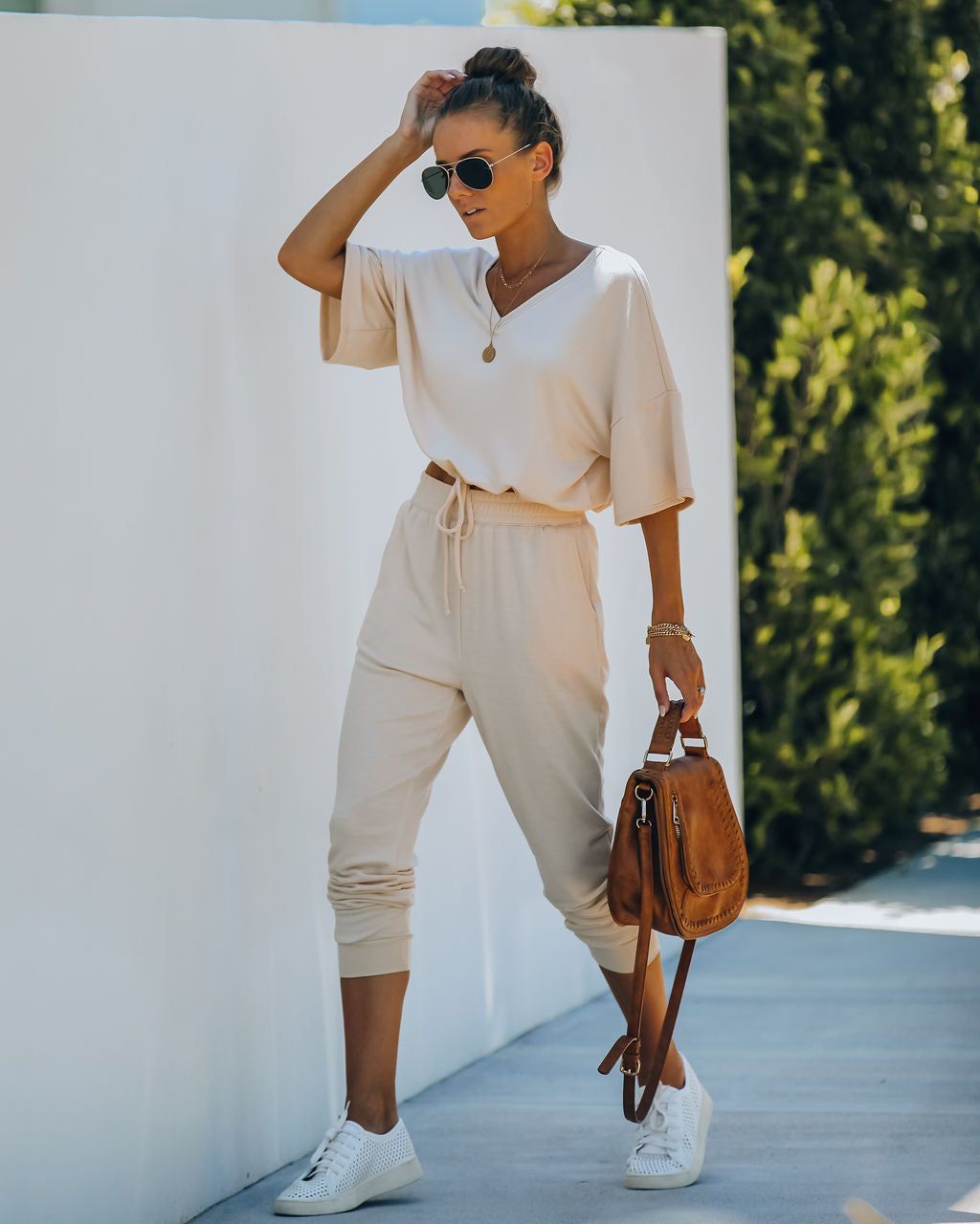 Clayton Knit Drawstring Top - Sand - FINAL SALE sold by Vici product image thumbnail 5