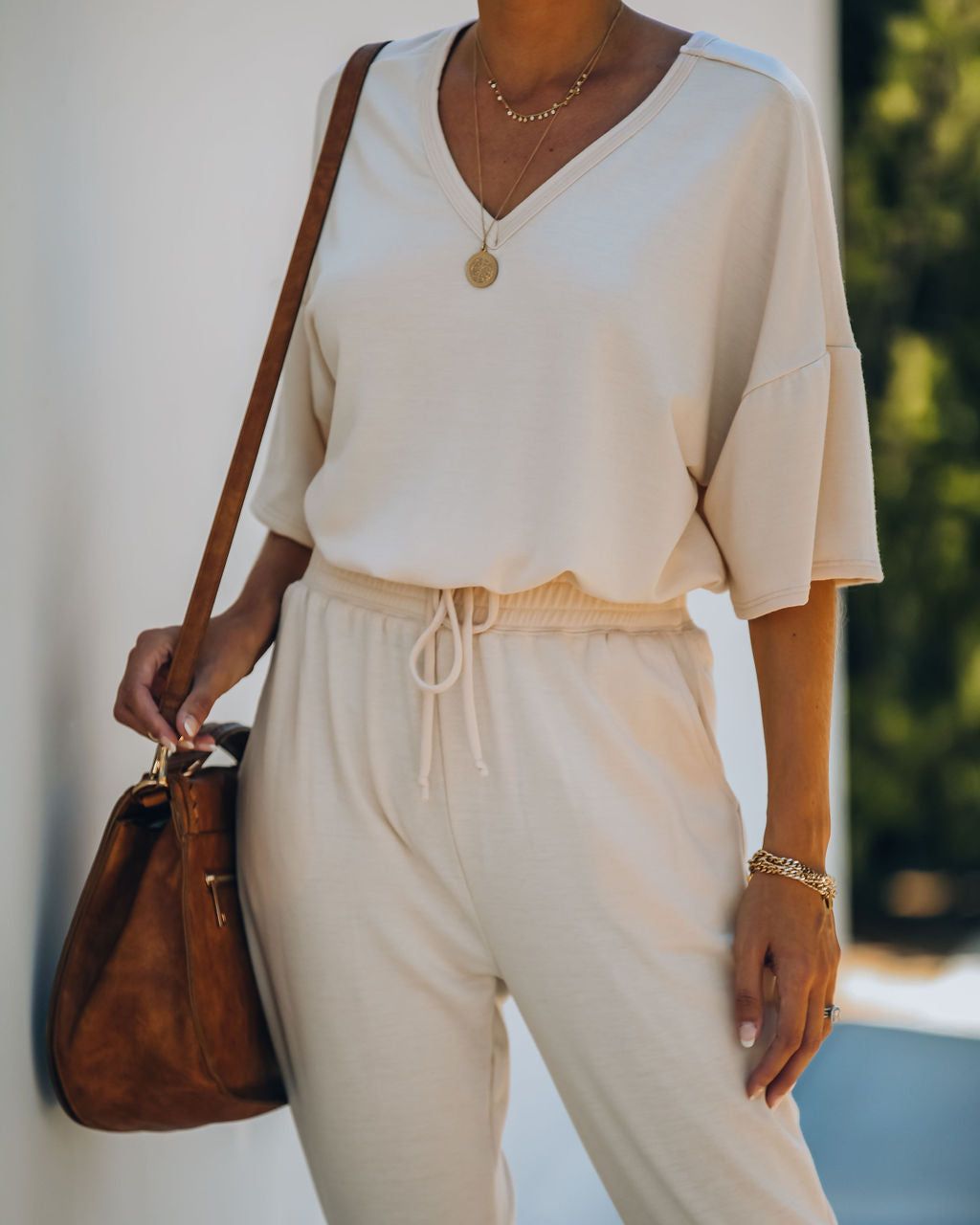 Clayton Knit Drawstring Top - Sand - FINAL SALE sold by Vici product image thumbnail 3