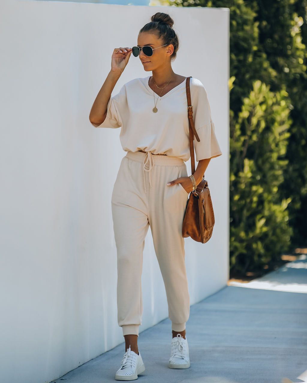 Clayton Knit Drawstring Top - Sand - FINAL SALE sold by Vici product image thumbnail 8