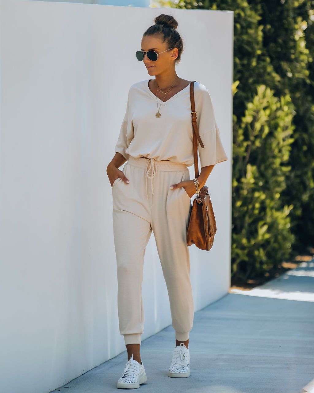 Clayton Knit Drawstring Top - Sand - FINAL SALE sold by Vici product image thumbnail 6