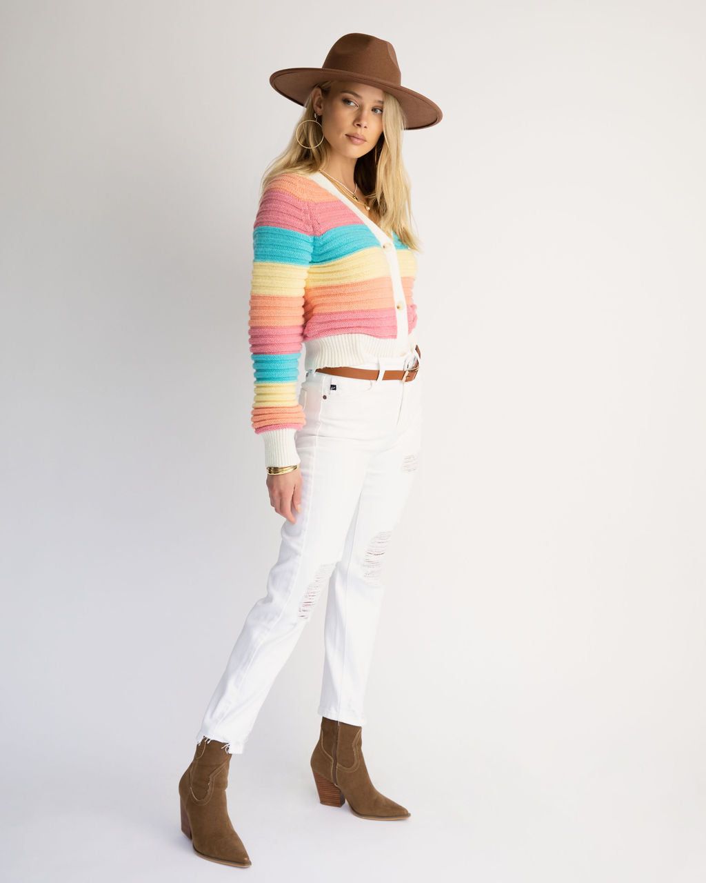 Sky High Striped Cardigan - FINAL SALE sold by Vici product image thumbnail 5