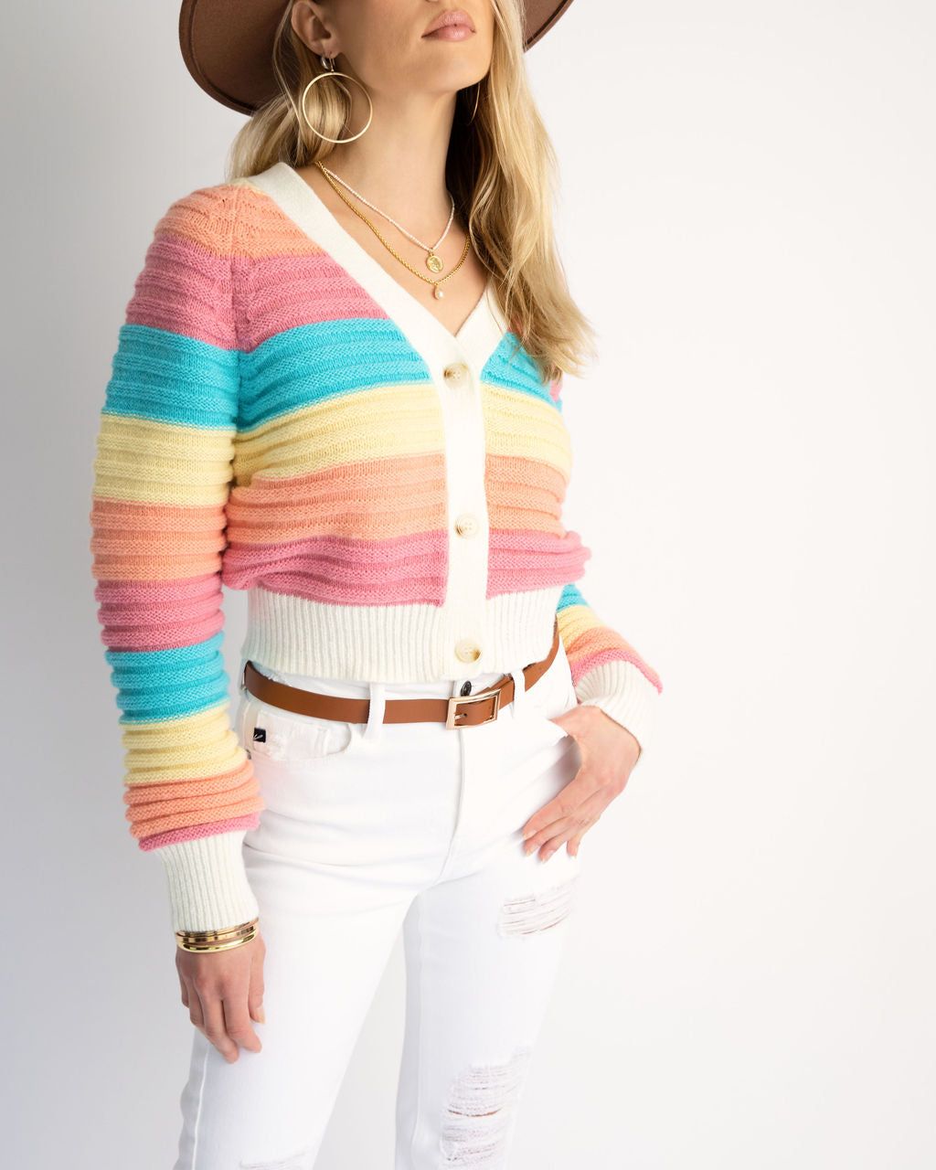 Sky High Striped Cardigan - FINAL SALE sold by Vici product image thumbnail 2